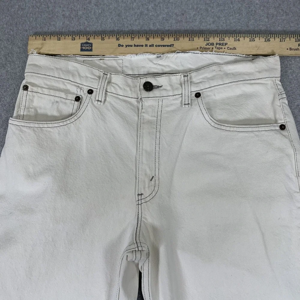 Vintage Levi's 506 Jeans Mens 34x32 White Made in USA Straight Leg